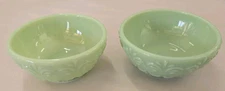 HTF Set Of 2 Pioneer Woman Jadeite Green Glass Dip Prep Condiment Bowl NOS Label