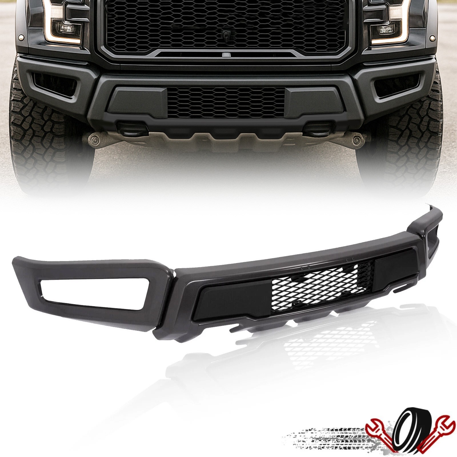 2018 2019 2020 Ford F150 Raptor Style Gray Steel Front Bumper Assy Replacement