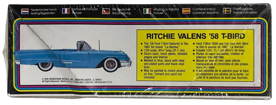 Monogram Rockin' Rods La Bamba Ritchie Valens '58 T-Bird Vtg 1989 Model Kit NEW - Image 3 of 4