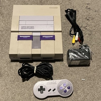 Super Nintendo SNES Console Bundle w/ Controller Power AV Cords Tested READ