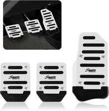 3PCS Non-Slip Aluminum Alloy Pedal Pads, Anti-Rubbing Manual Tra Color: Silver