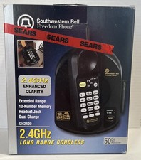 New Southwestern Bell Freedom Phone 2.4ghz caller ID Long Range Cordless Black