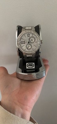 Marc Ecko Men's Silver Stainless Steel Quartz Dress Watch Animal Print Dial