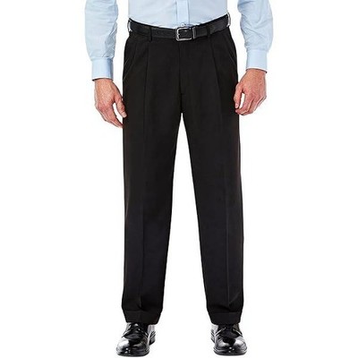 Mens Trousers Black Dress Pants Big & Tall Pleated Slacks & Belt Sizes 44 to 70