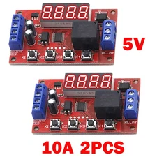 2Pc DC5V 10A Adjustable Time Delay Relay Module LED Digital Timer Control Switch