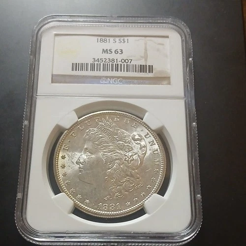 1881 San Francisco Morgan Silver Dollar NGC MS 63 $1 Coin 3452381-007