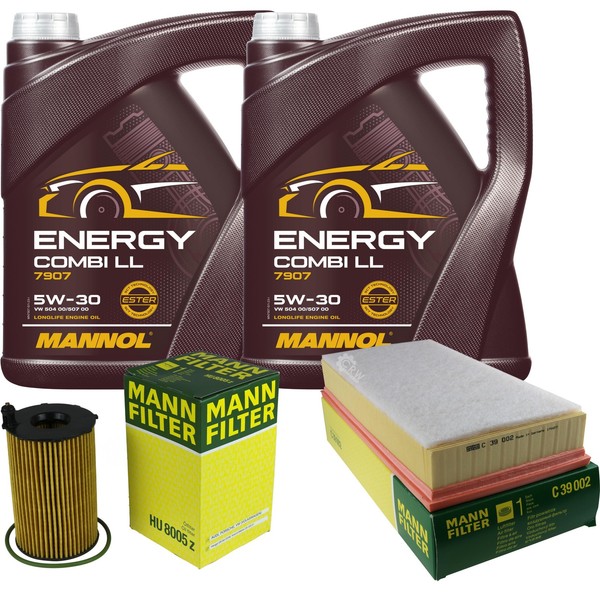 Mann Inspektionspaket 10L Mannol Energy 5W-30 FüR VW Touareg 3.0 V6 TDI Porsche-image
