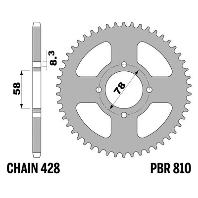 Krone PBR Z34 Zähne Schritt 428 Eisen Suzuki B120 1971-1977