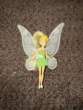 Disney Fairies Tinkerbell With Pixie Dust Wings, Green Clothing, Blonde Hair.