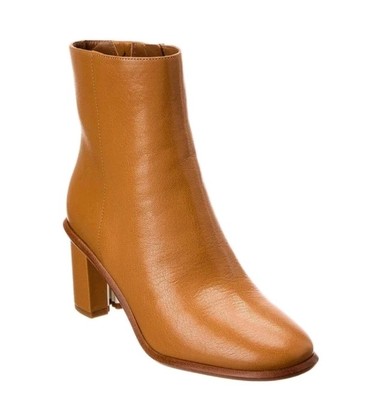 $438 TORY BURCH BROOKE STAMPED HEEL BOOTIE CARAMEL CORN 776 BOOT SIZE 8 NEW