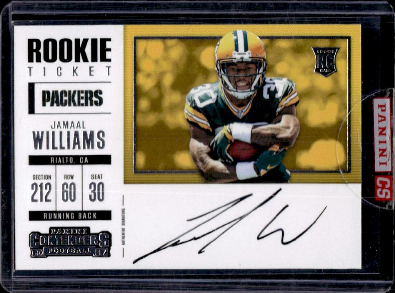 2017 Contenders Jamaal Williams RC Rookie Rookie Ticket Auto #361 Packers