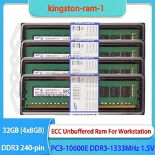 Samsung 32 GB (4x 8 GB) PC3-10600E DDR3-1333 ECC UDIMM Memory for Workstation