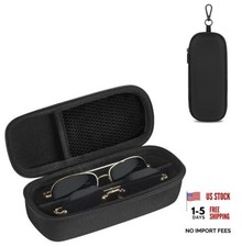 Travel Sunglasses Organizer Glasses Case Multiple Pairs with Black 2 Slots