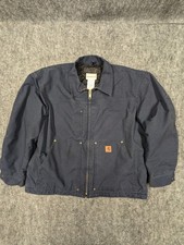 Carhartt 378-20 Tradesman Quilted Jacket Mens XL Blue Duck Canvas Workwear