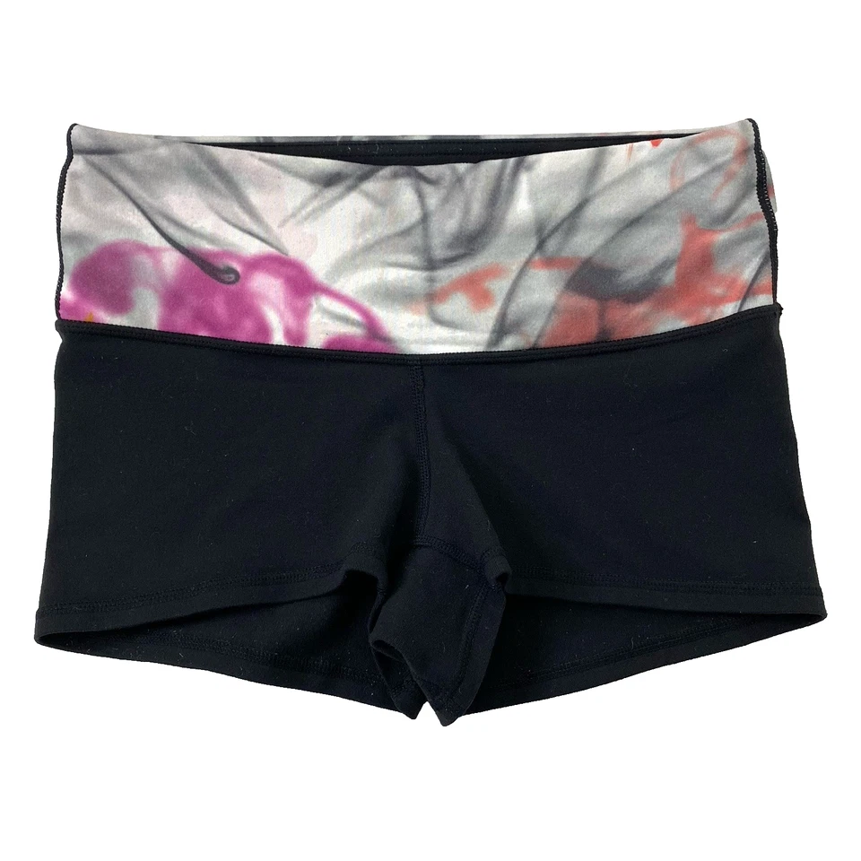 Lululemon 双面运动自行车短裤女式 4 码黑色灰色粉色 — 第 2/4 张图片