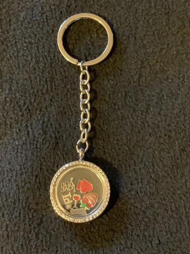 Floating Charms Locket Keychain Keyring Dangle + Floating Heart Love You Charms - Bild 2 von 6