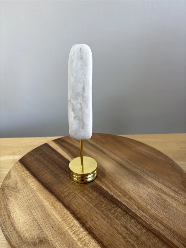 Pisapapeles West Elm Mid-Century moderno mármol pájaro objeto canario latón MCM Foto 2 de 4