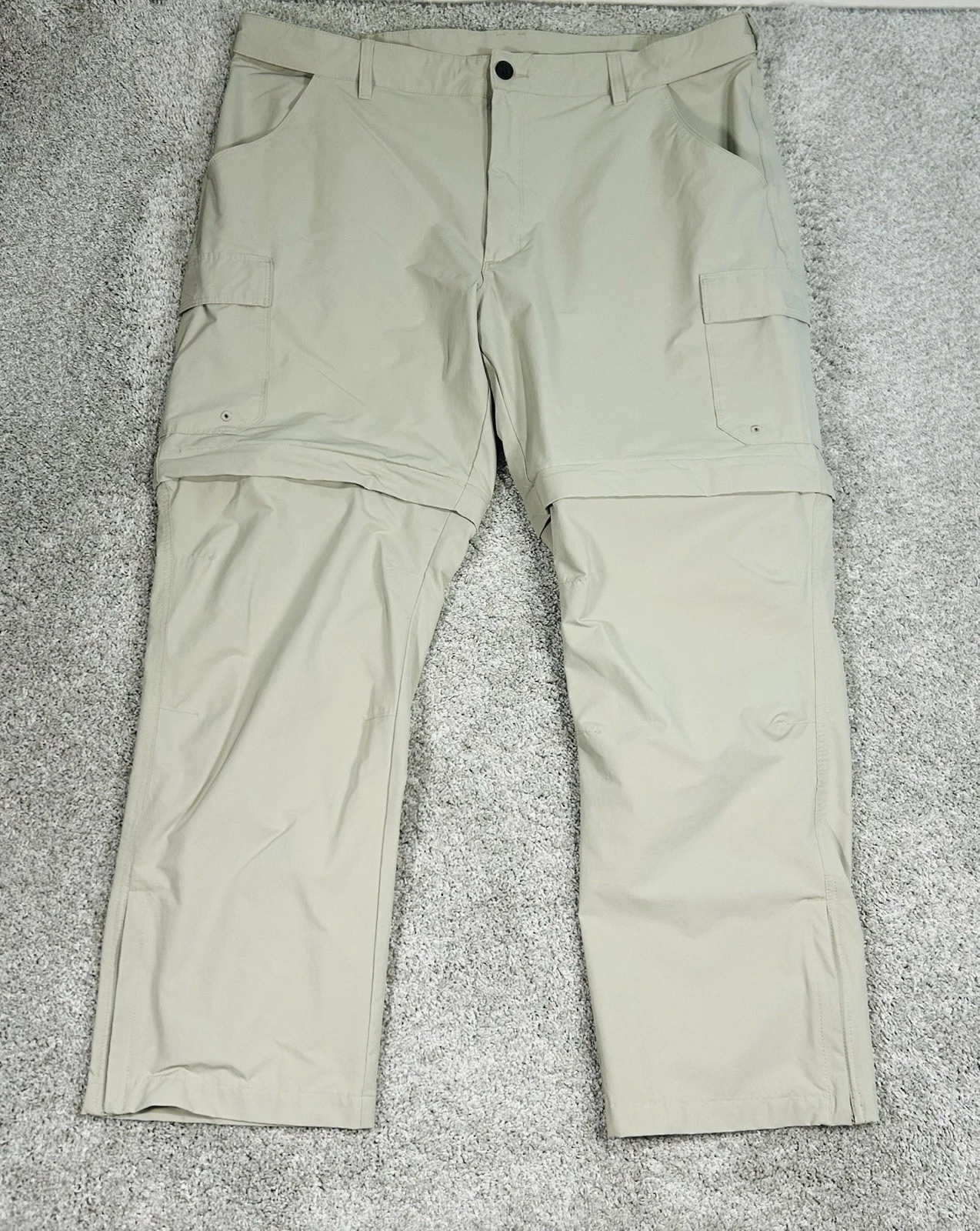 Worldwide Sportsman Convertible Cargo Pants Men’s 42x30 Beige Fishing Zip Leg