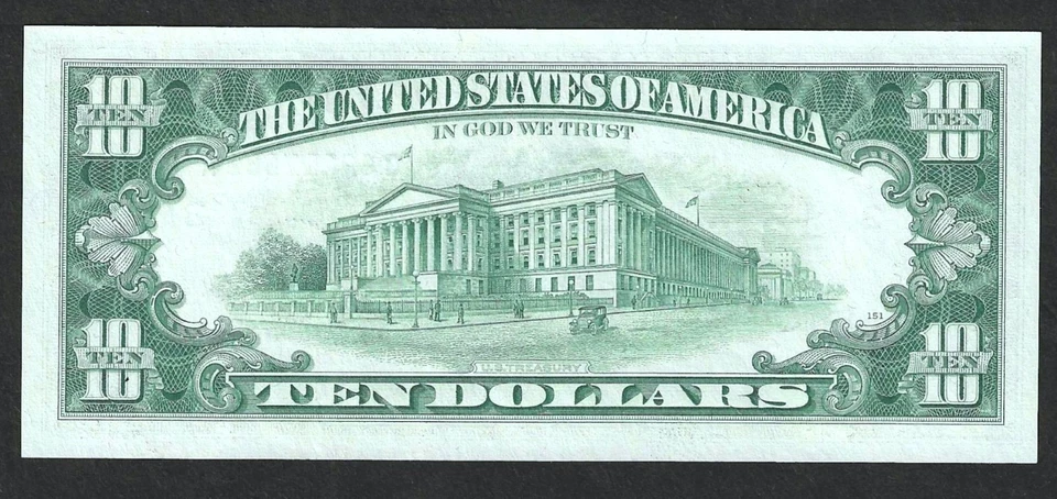 1969-B $10 FEDERAL RESERVE PHILADELPHIA ~ SCARCE SERIES ~ GEM CRISP UNCIRCULATED - Image 2 of 2