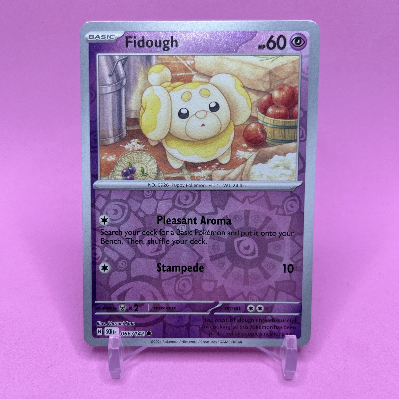 Pokemon TCG Card Fidough 066/142 S&V Stellar Crown Common Reverse Holo NM