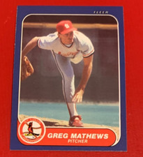 MLB GREG MATHEWS St. Louis Cardinals 1986 Fleer Update ROOKIE Trading CARD U-73. rookie card picture