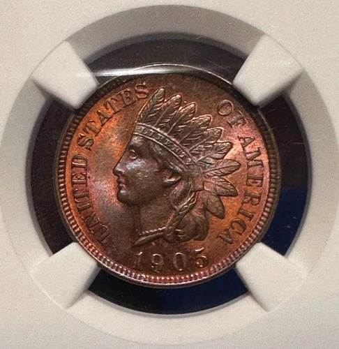 💎 1905 1C Indian Head Cent MS65RB NGC • Red Brown • High Grade BU Example!!