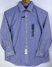 New Croft  Barrow Shirt Mens 16.5 32/33 Classic Fit Easy Care Strong Blue
