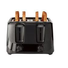 Mainstays 4-Slice Toaster Black with 6 Shade Settings and Removable Crumb Tray