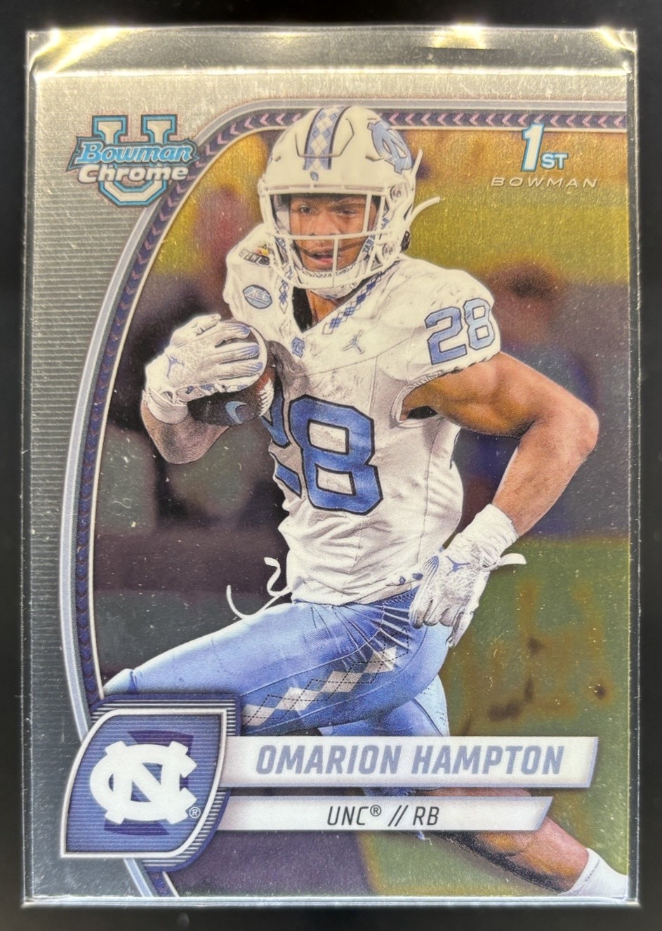 2024 Bowman Chrome U Omarion Hampton #198 1st Prospect North Carolina Tar Heels