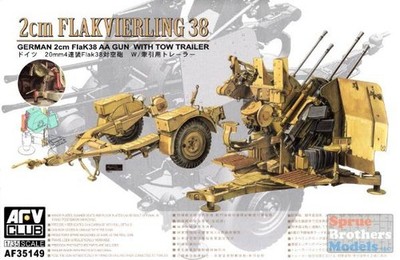 AFV35149 1:35 AFV Club 2cm Flakvierling 38 with Trailer