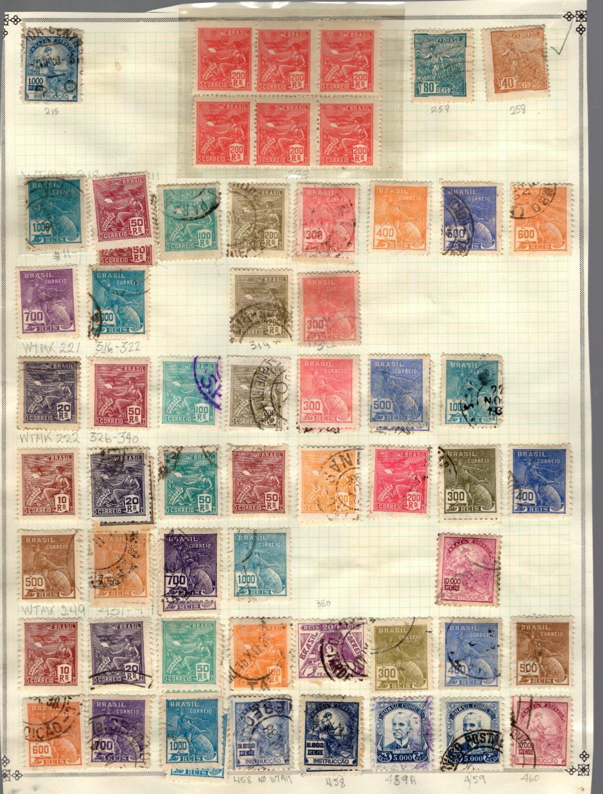 Brazil 2 Pages of Classics with WMK Identified