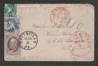 (FP) 1871 24c, Sc 153 on Cover Pottsville PA to Brazil USS Lancaster Via UK