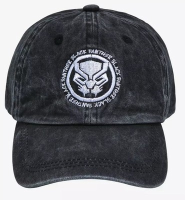 Black Panther Marvel Comics Strapback Adjustable Hat Cap Cotton Black NWT
