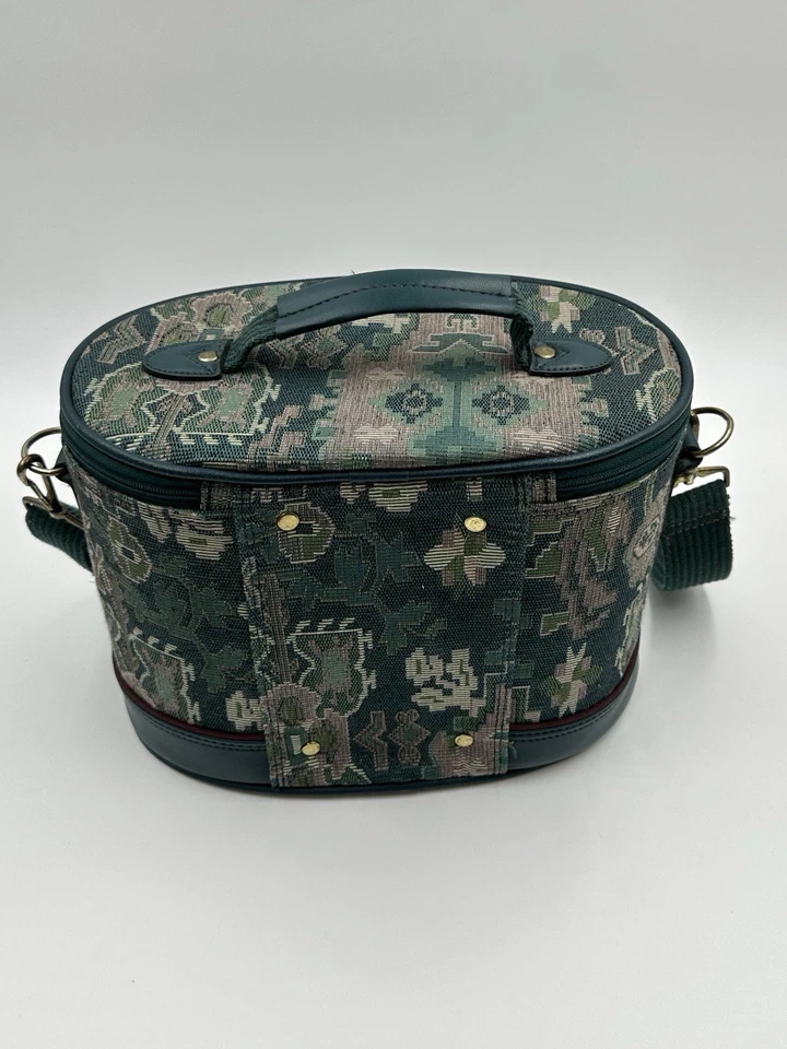 American Tourister Tapestry Hard Oval Train Case Carry On Luggage Bag Makeup - Image 3 of 4