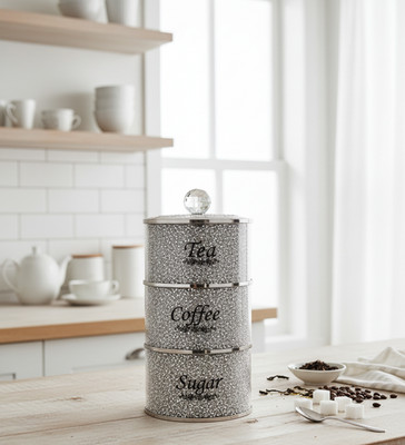 Stapelbare Diamant Zerkleinert Tee Kaffee Zucker Kanister Gläser Runde Form Küche