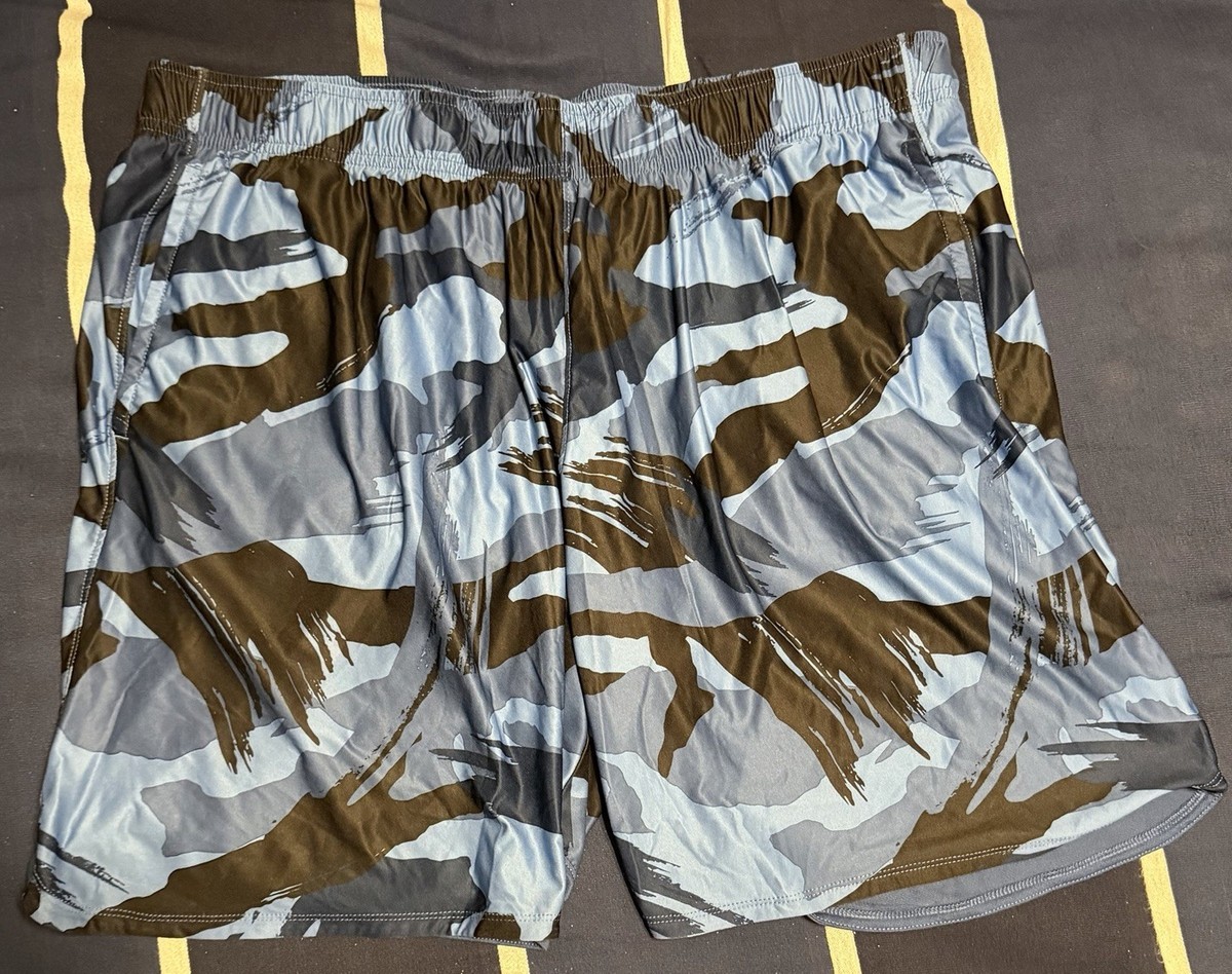 Mens Athletic Works DriWorks Blue Hawaiian Shorts 2XL