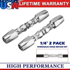2 Hydraulic Hose Repair Kits - 1/4 ID 2-Wire Hose Reusable Field Repair Fitting