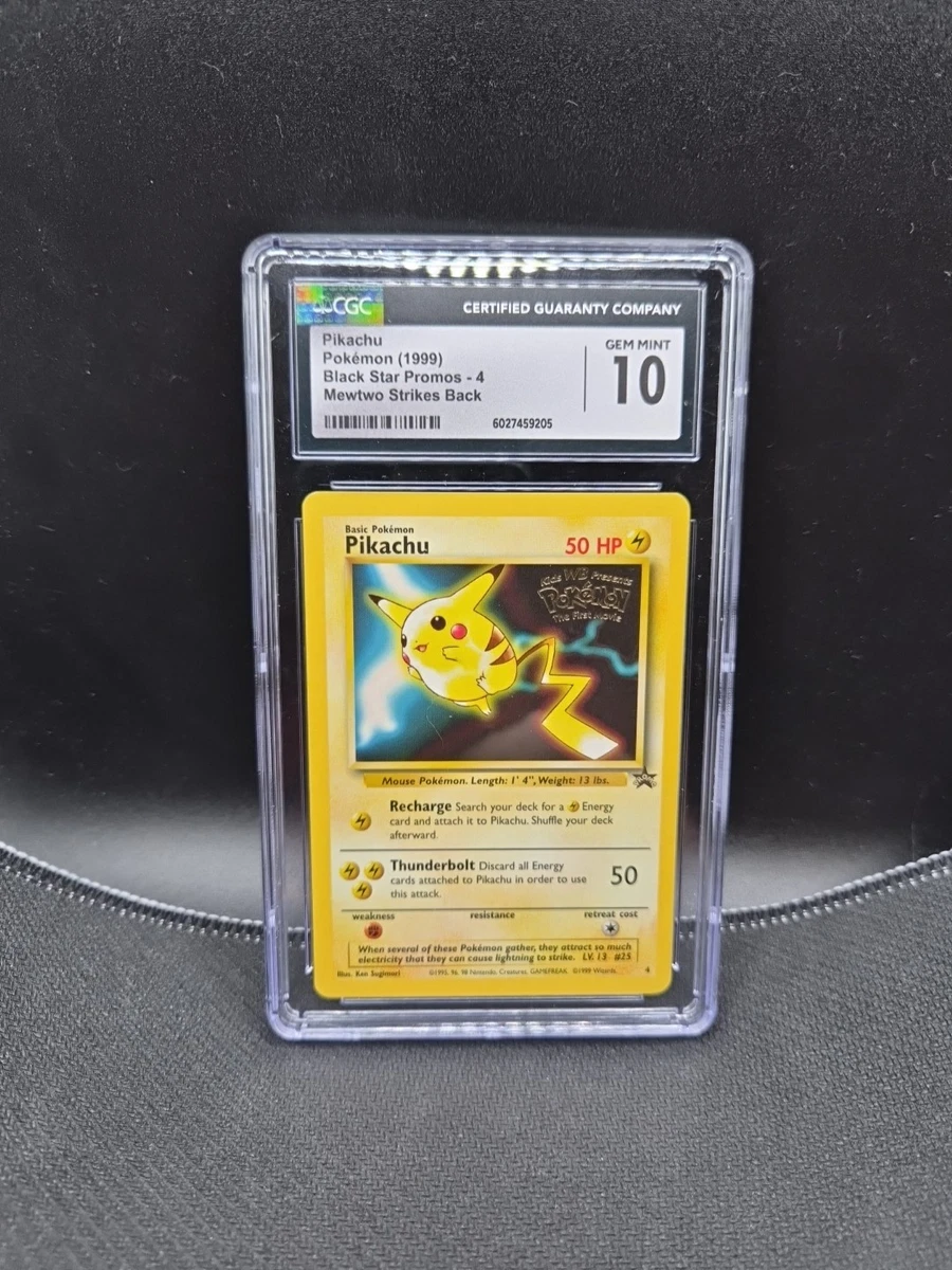 希少ポケモンカード ピカチュウ 1999年 GEM MINT 10＆未開封セット 1999 Pokemon Pikachu Promo #4 Black Star CGC 10 Gem Mint Movie