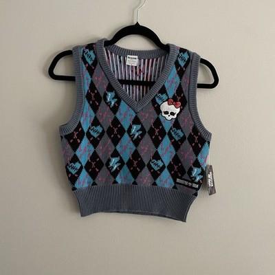 Monster High Spirit Halloween Women S Goth Dark Academia Alumni Sweater Vest NWT