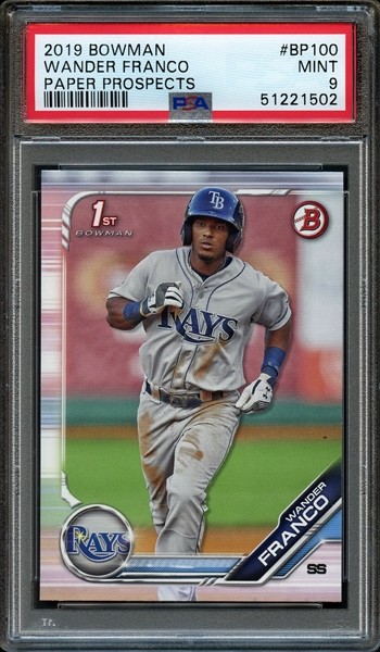 2019 Bowman Paper Prospects Wander Franco #BP100 PSA 9 First Bowman