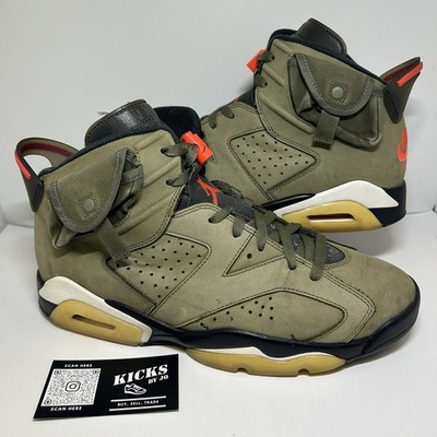 Air Jordan 6 Retro Travis Scott Olive 2019 - Size 10.5 - (CN1084-200)