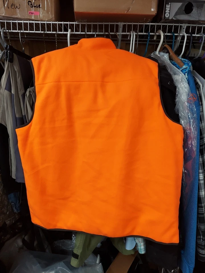 Cabela's Mens XL Camo/Blaze Orange Reversible Down Puffer Hunting Vest - Image 3 of 4