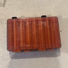 Hard Case Tackle Box Organizer, Plastic Latching Compartment Case Orange/Clear