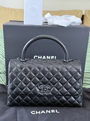 Authentic Chanel Small Coco Handle Flap Bag So Black NIB Giftable