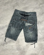 883 Police Vintage Y2K Cargo Multipocket Denim Shorts