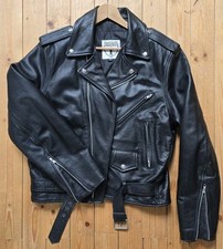 Schwere Motorrad Lederjacke Schwarz Motorradj...