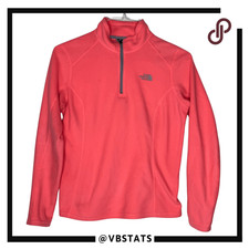 The North Face Women's Glacier 1/4 Zip Fleece Pullover Jacket Coral Medium