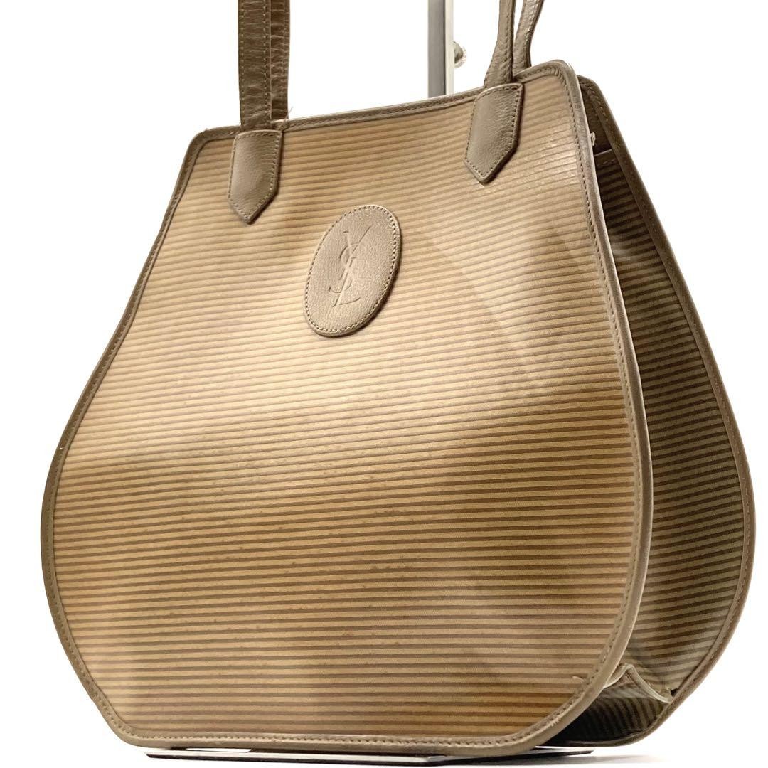 Yves Saint Laurent Tote Bag Cassandra Logo Pelle PVC Espandibile Motivo Totale