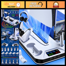 Cooling Station for PS5 Slim/Pro - Controller Charger, Fan 3 USB Hubs