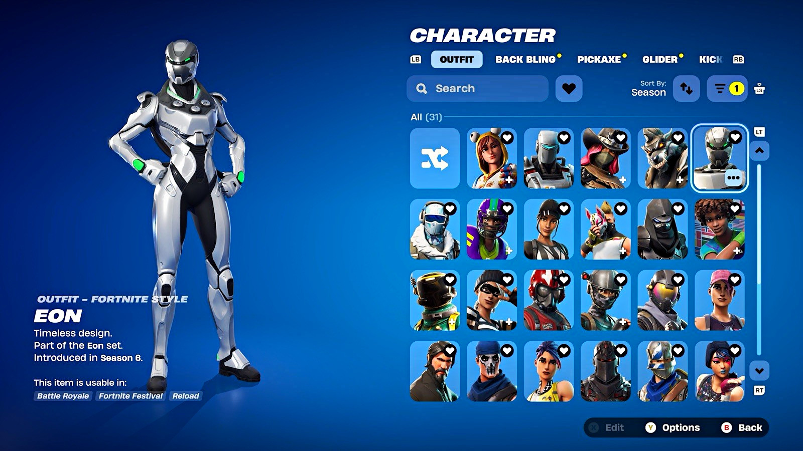 Fortnite Eon Outfit + Mako Glider Xbox Series X|S Multiplayer Online